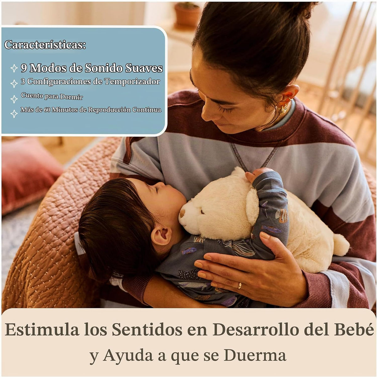 GUND Baby Snuffles Soother 9-Inch Teddy Bear Musical Toy y Sleep Aid