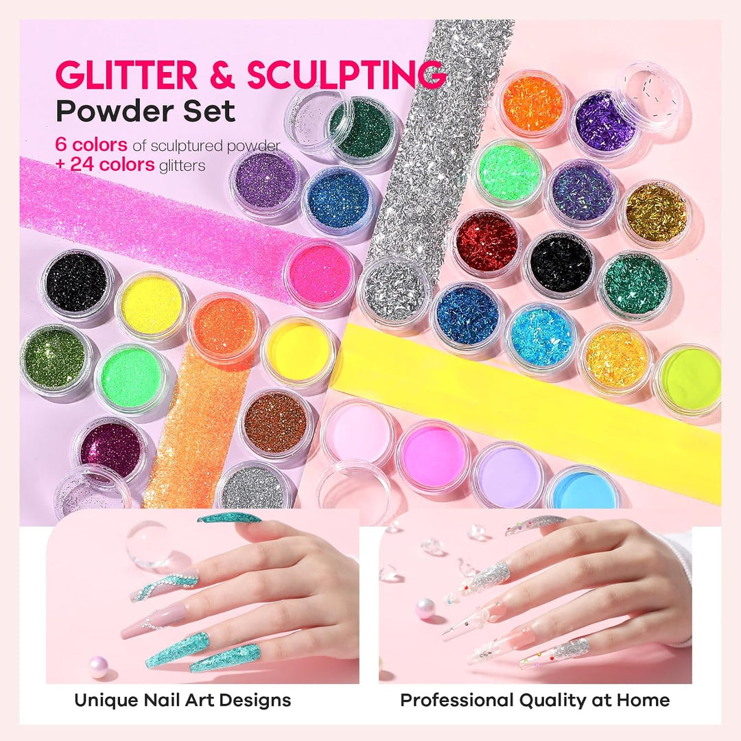 Kit de uñas acrílicas Glamonade para principiantes: juego profesion...