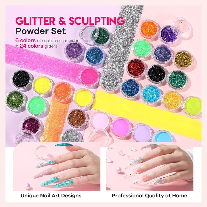Kit de uñas acrílicas Glamonade para principiantes: juego profesion...