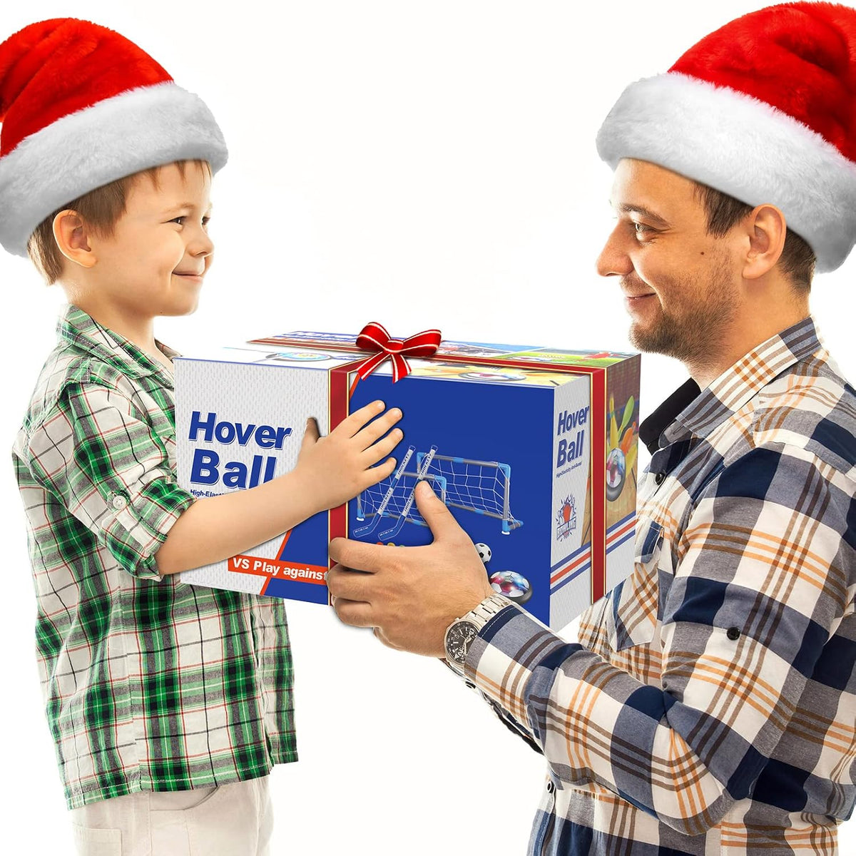 HopeRock Pelota de Fútbol Flotante 3 en 1 Juego de Hockey y Bolos, Juguetes de Interior y Exterior para Niños de 3-12 Años, Juguetes de Exterior con Luces LED, Regalos de Navidad y Cumpleaños para