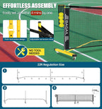 BAGAIL Portátil Set de Red de Pickleball, 22 FT Tamaño reglamentario de red de pickleball con recogedor de pelotas, 4 pelotas y bolsa de transporte, montaje fácil para exterior interior en la entrada