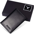 Funda de piel para tarjetas de visita para hombres y mujeres, piel de becerro italiana