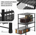 Simple Houseware Cesta deslizante apilable con cable para debajo del