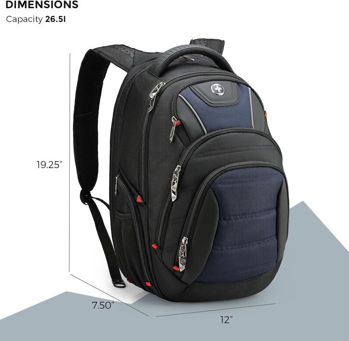 Mochila de diseño Swissdigital Circuit para hombres, Negro\/Azul, G...