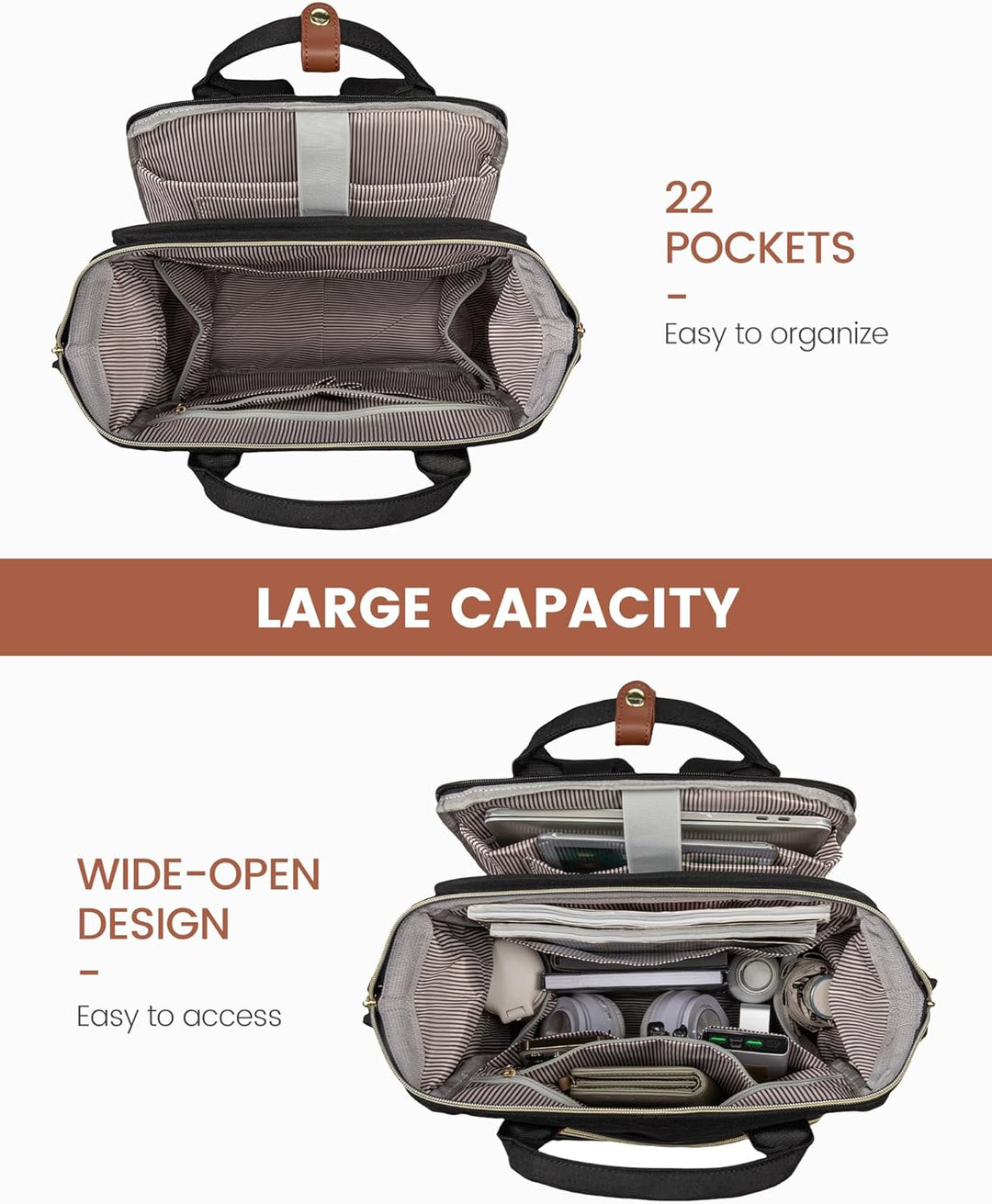 LOVEVOOK Mochila para laptop para mujer, 17.3 pulgadas, impermeable...