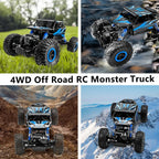 Coche RC Rock Crawler Cheerwing, escala 1:18, control remoto 2.4 GHz, camión monstruo 4x4 todoterreno, Azul