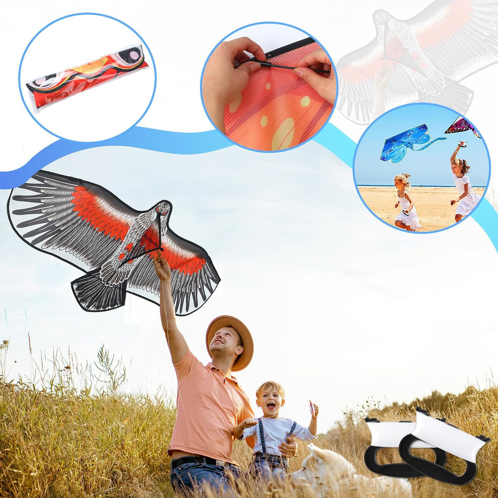 6 piezas de cometa grande para niños y adultos, juegos al aire libre