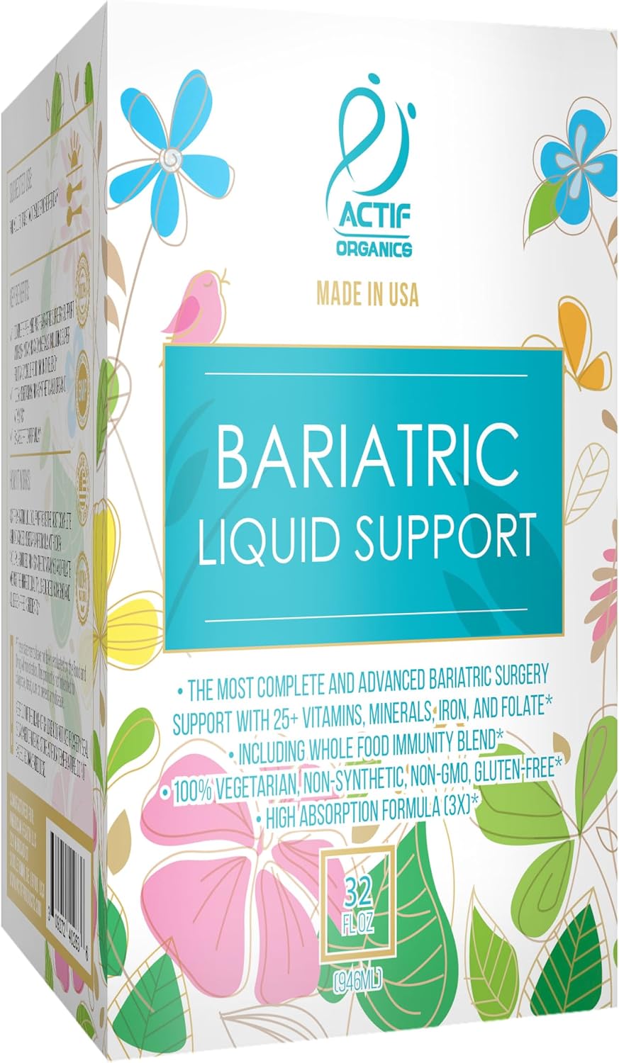 Actif Soporte líquido bariátrico orgánico con más de 25 vitaminas y...
