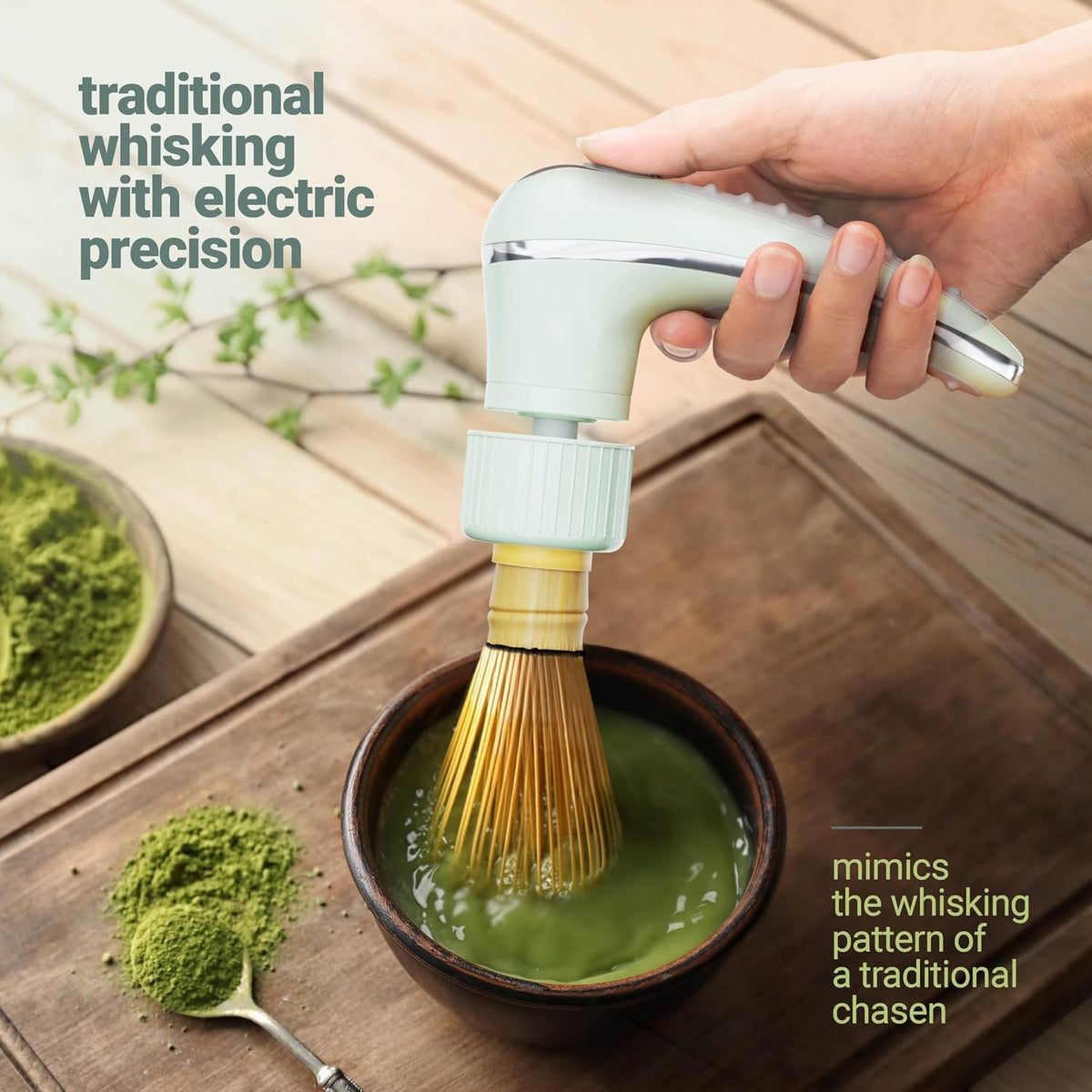Matcha Mate Batidor de bambú eléctrico - Batidor tradicional