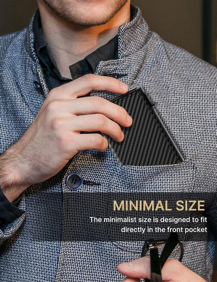 Cartera Typecase para Hombres, Negro fibra de carbono