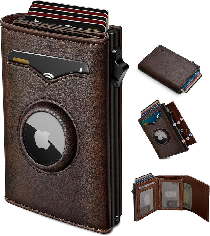 miyozi Billetera para Airtag para hombre, con bolsillo para efectiv...
