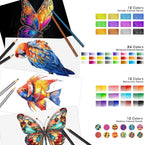 H & B Kit de boceto de 101 piezas para adultos con 3 libros y estuche con