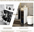 BGYMF 4-Tier Narrow Slim Bathroom Storage Cabinet,Movable,blanco