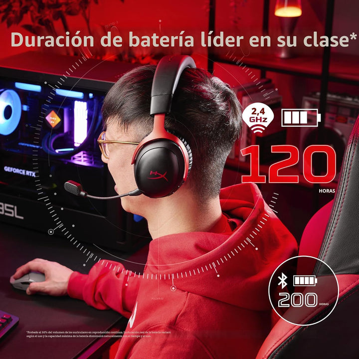 HyperX Cloud III S \u2013 Auriculares inalámbricos para juegos, 2.4...