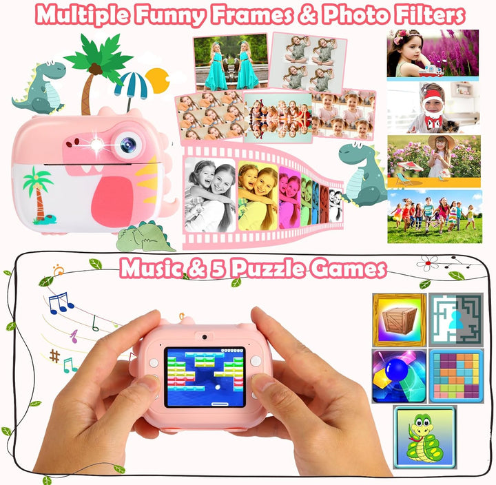 Cámara de impresión instantánea para niños, juguetes de cámara digi...