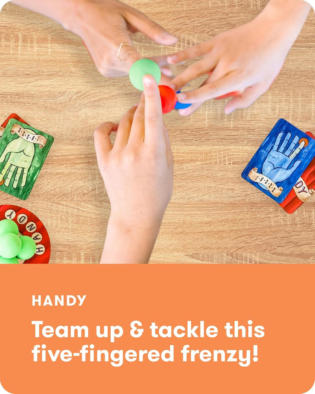 SimplyFun Handy - Juego familiar para niños y adultos a partir de 8 años - Juego de habilidades motoras finas con bolas suaves y cartas, para aula, fiesta o diversión nocturna de juego familiar