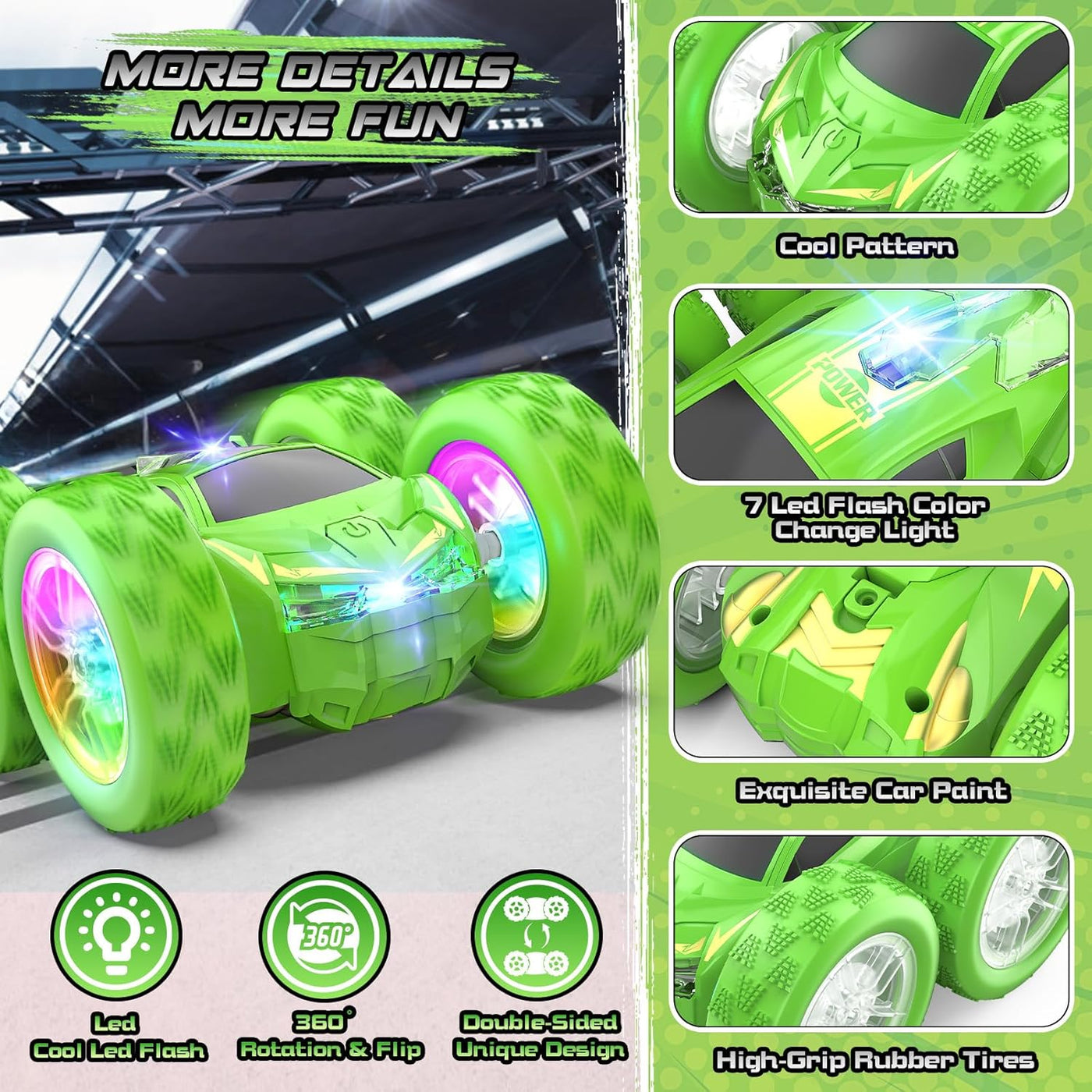 Wupuaait Auto a control remoto para niños, juguetes de autos acrobá...