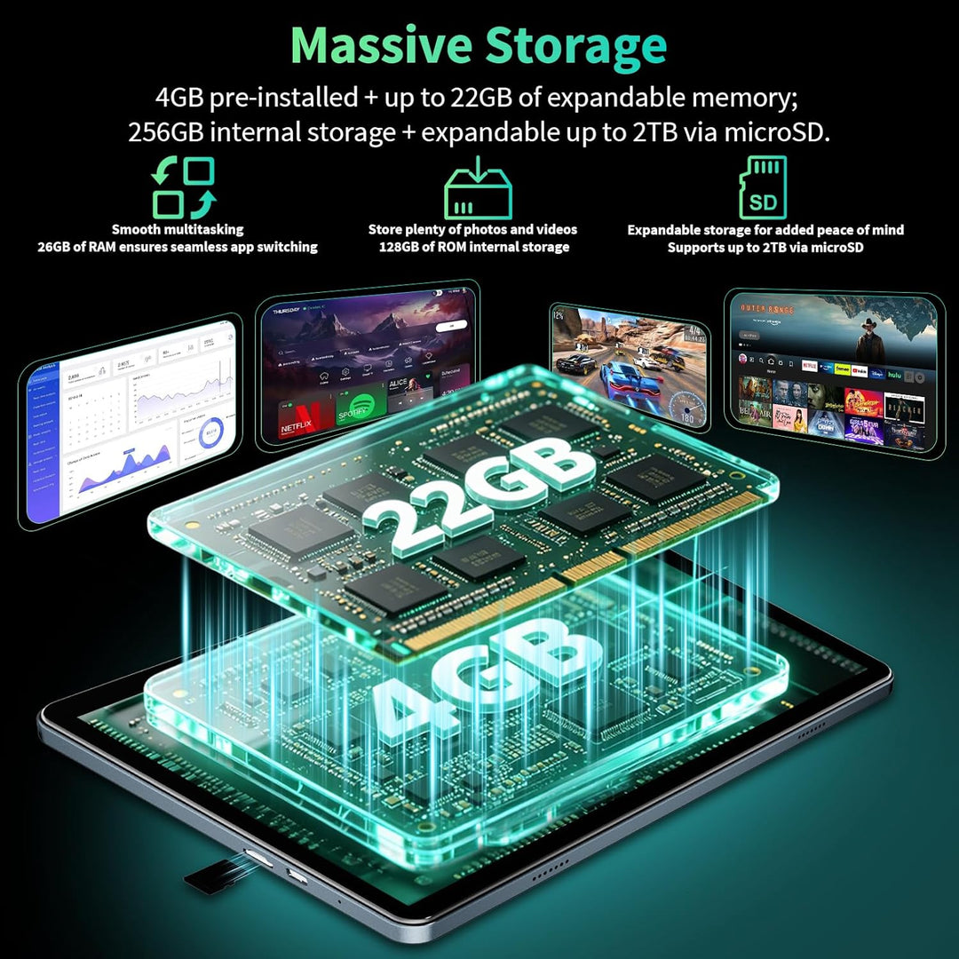 Tablet Android 2026 con teclado, tableta Android 16 de 10 pulgadas,...