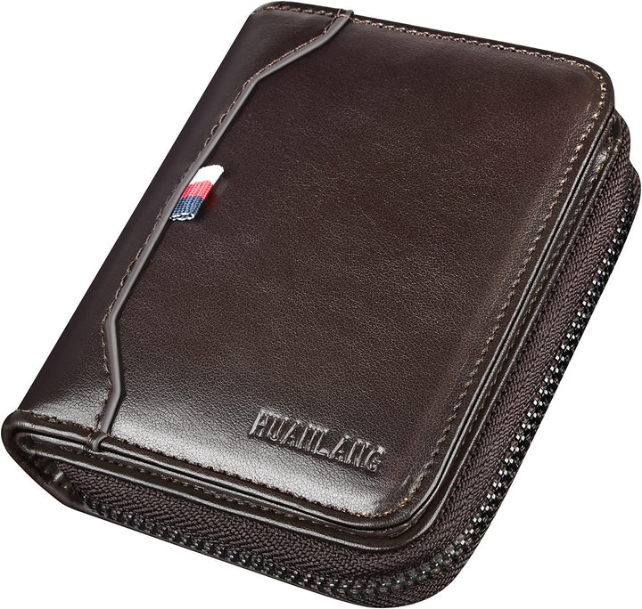 HUANLANG Billetera para hombre con bloqueo RFID, multitarjetero, bi...