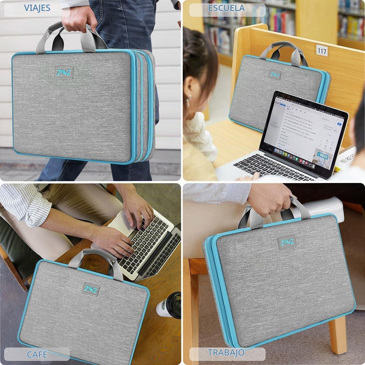 ZINZ G01Y01 - Funda para portátil de 15, 15.6 y 16 pulgadas, bolsa...