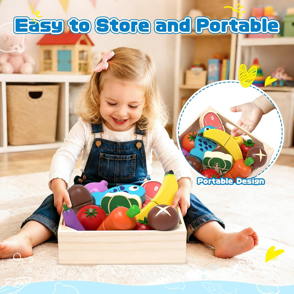 Juguetes de madera para niños, accesorios de cocina de juego de simulación