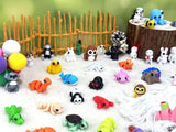 60 piezas de animales impresos al azar en 3D figuras