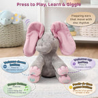 Dimple Kaia Elefante de Peluche Animado - Elefante Rosa de Peluche, Elefante rosa con baterías