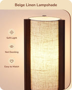 Lámpara EDISHINE Lámpara de mesa de madera, lámpara de noche pequeña de 13.5
