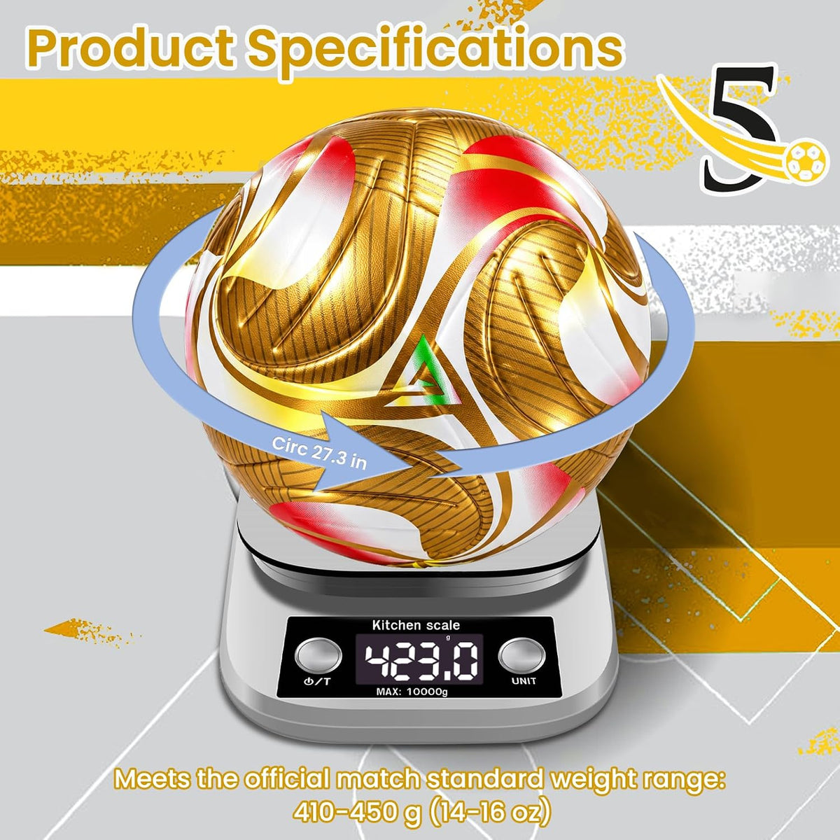 Balón de fútbol tamaño 5, piel sintética impermeable, pelota oficial de partido, con bomba y agujas