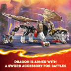 LEGO NINJAGO - Figura de acción de Egalt the Master Dragon, juego de batalla de juguete de héroe con 5 minifiguras ninja para juego grupal o independiente, idea de regalo de juguete de dragón para