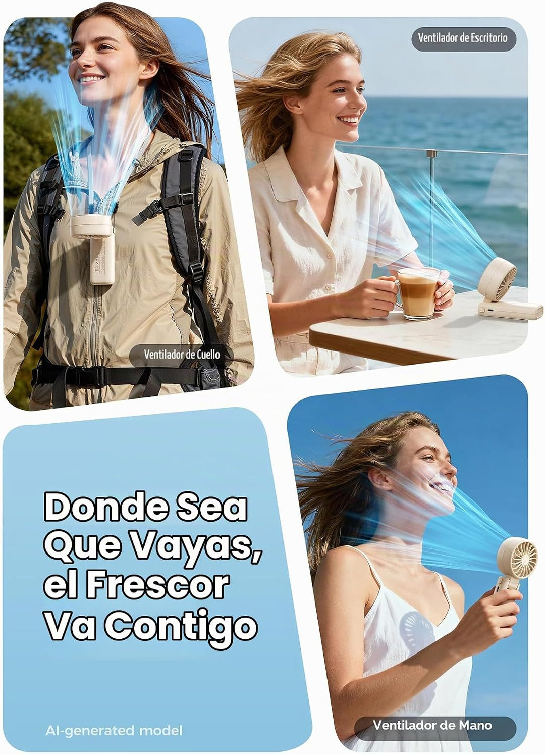 Ventilador portátil Aecooly Mighty | Refrigeración máxima de 20 hor...
