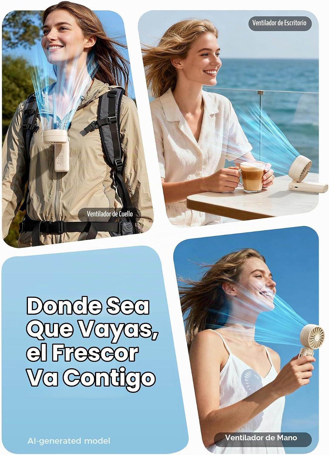 Ventilador portátil Aecooly Mighty | Refrigeración máxima de 20 hor...