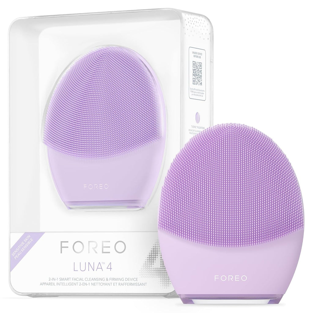 FOREO LUNA 4 Cepillo de limpieza facial - Masajeador facial reafirmante - Cuidado antienvejecimiento - Mejora la absorción - Herramientas simples para el cuidado de la piel - Piel sensible