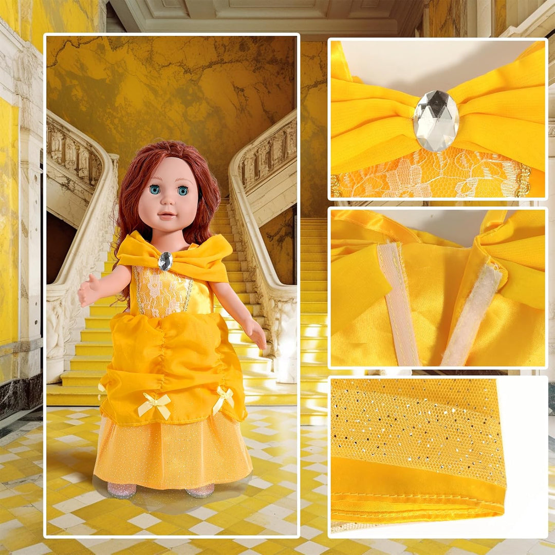 Ropa y accesorios WONDOLL para muñecas de 18 pulgadas, Vestido de d...