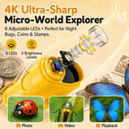Kids Microscope, 4K 1000X Zoom, 2.4" Screen, STEM Toy para Ages 4-8