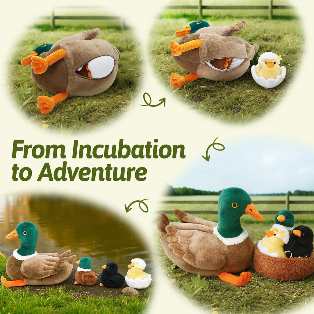 OUOZZZ - Peluches de pato 4 en 1 con un nido de pato | Juguetes de...