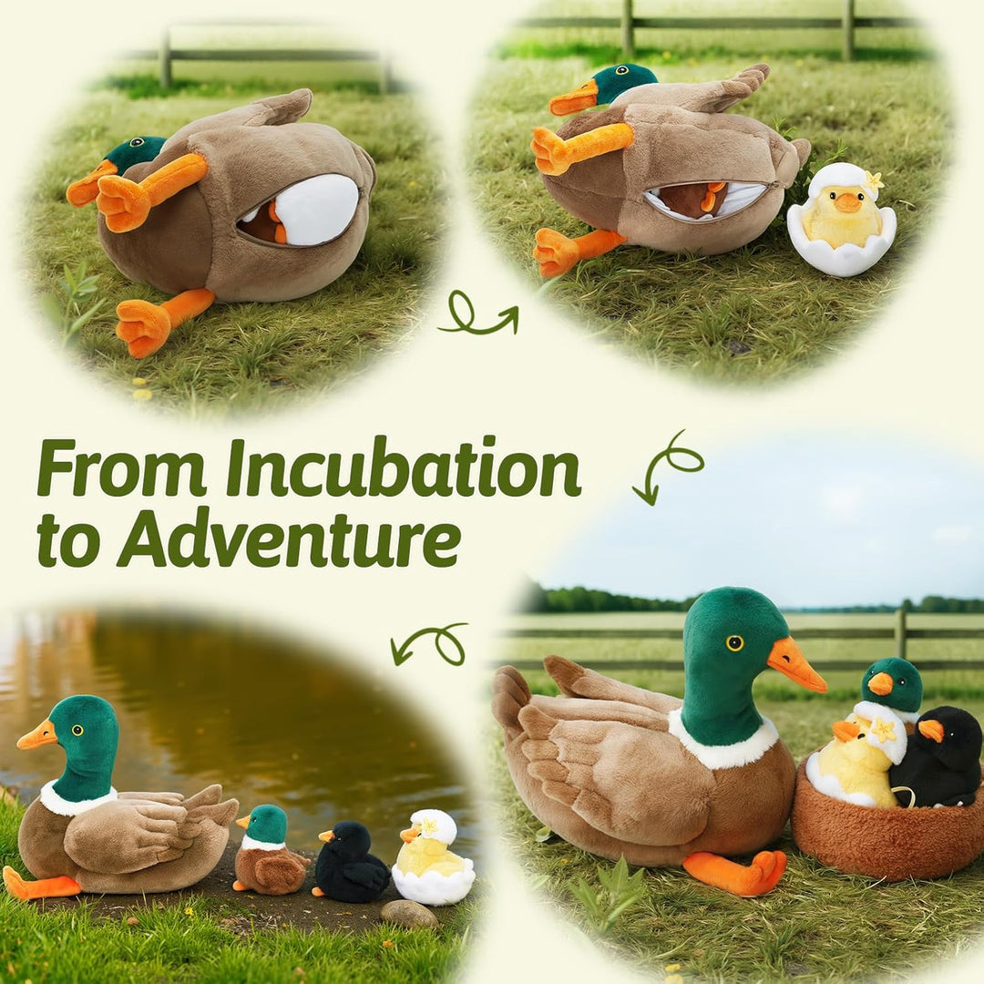 OUOZZZ - Peluches de pato 4 en 1 con un nido de pato | Juguetes de...