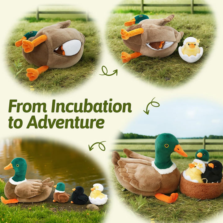 OUOZZZ - Peluches de pato 4 en 1 con un nido de pato | Juguetes de...
