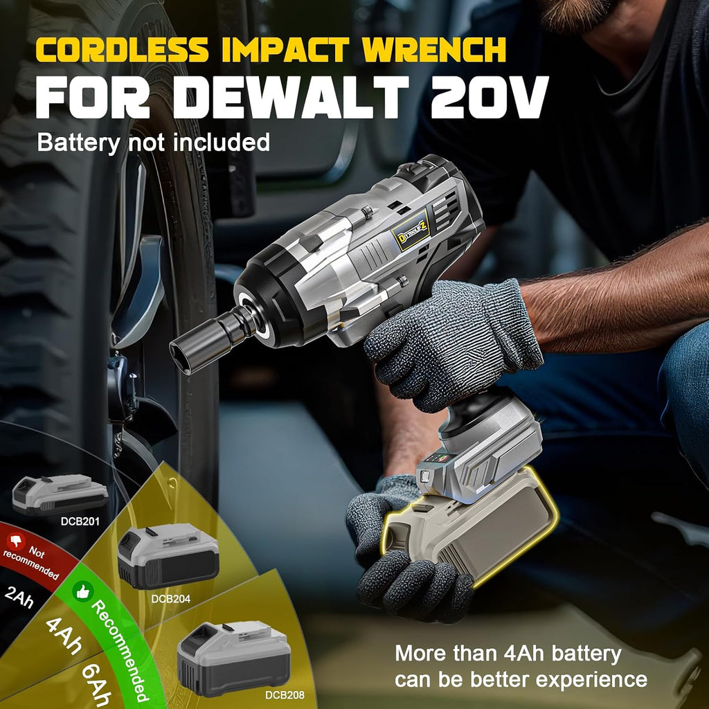 Llave de impacto inalámbrica de 1800 pies-libras (2440 Nm) de 1/2 pulgada