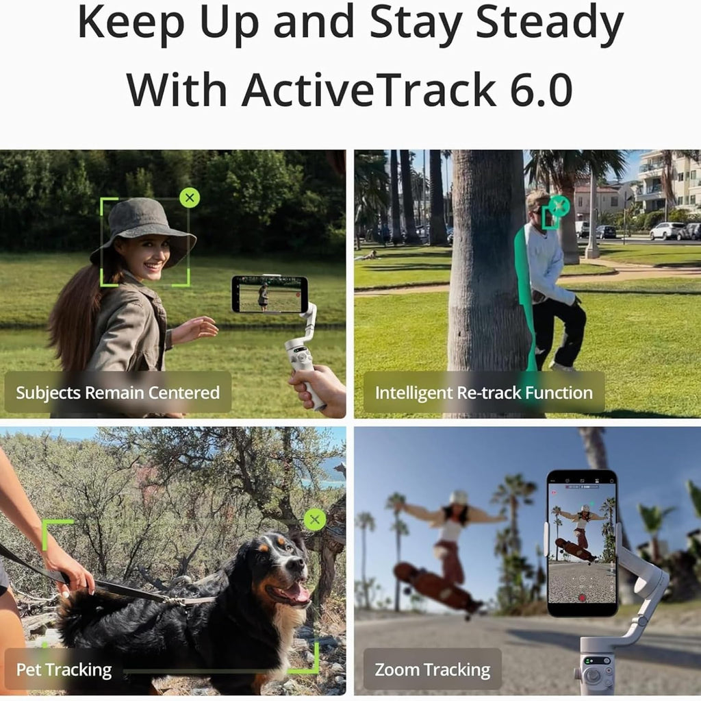 DJI Osmo Mobile 6 - Estabilizador de cardán para teléfono inteligente, cardán de 3 ejes, barra de extensión integrada, portátil y plegable, cardán Android y iPhone con ShotGuides, estabilizador de vlogging, video de YouTube TikTok