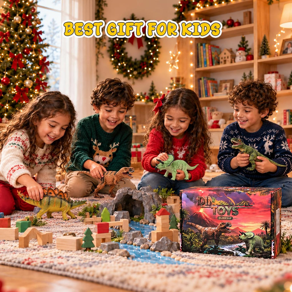 Juguetes de dinosaurio grandes para niños de 3 a 5 años, 4 piezas de 10 pulgadas, juguete realista de dinosaurio suave para los amantes de los dinosaurios, figuras de dinosaurio grandes de