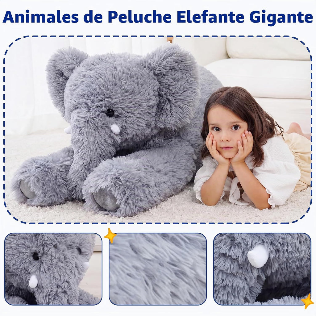 Animal de peluche de elefante gigante, juguetes de peluche de