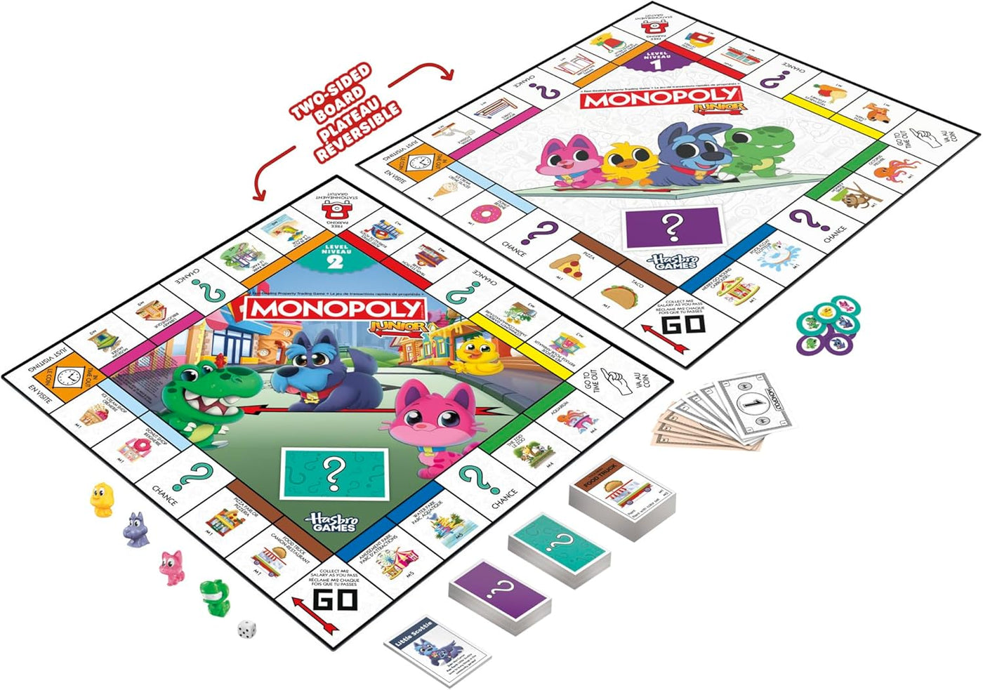 Monopoly Junior Juego de mesa 2 juegos en 1 para niños