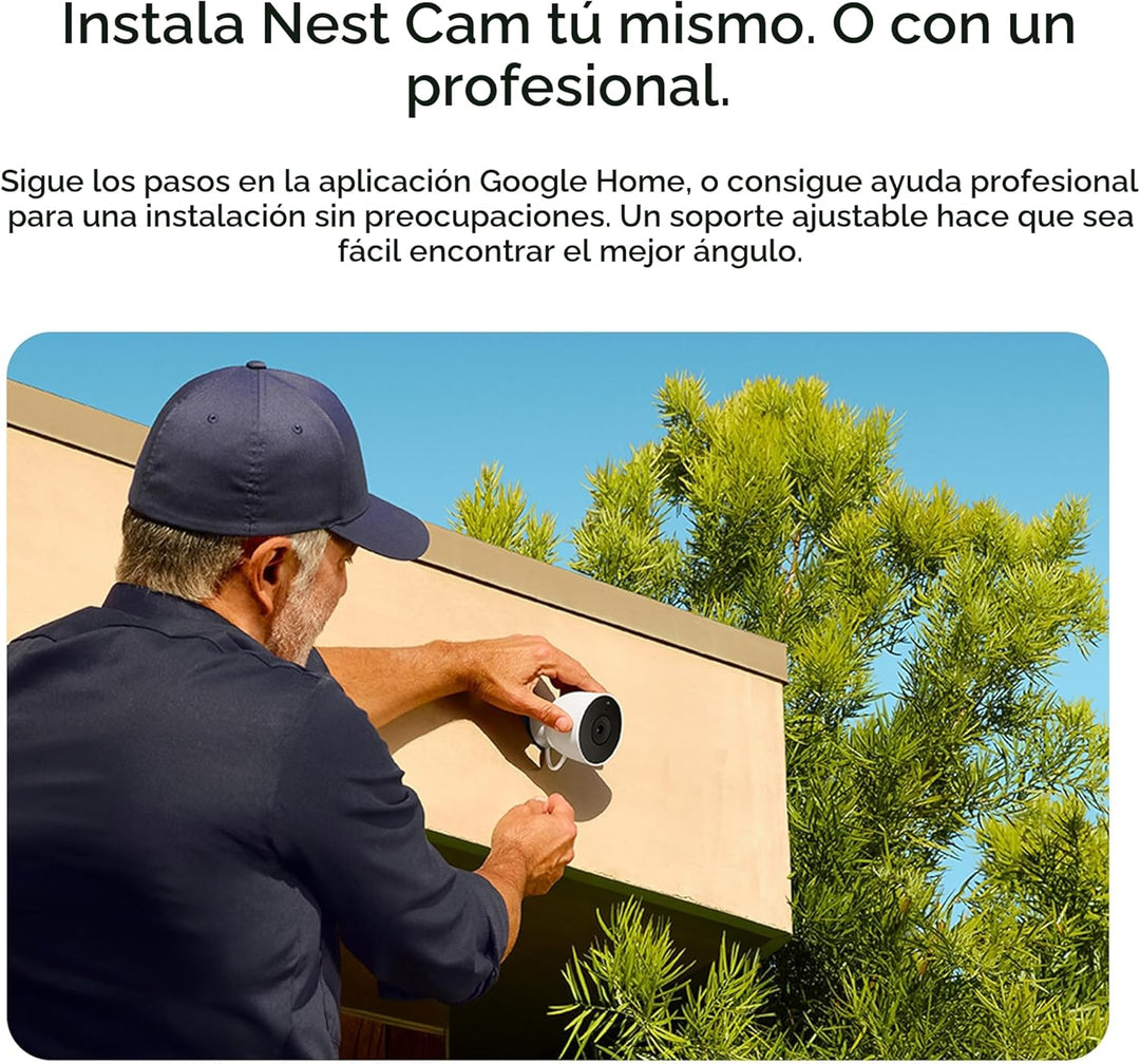 Google Nest Cam Outdoor (cableada, 2.ª generación) - Paquete de 2 -...