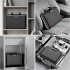 DocSafe Organizador de Archivos Ignífugo con Cerradura, Carcasa Rígida, Caja de Documentos Ignífuga con Carpeta de Archivos de Acordeón de 13 Bolsillos, Portátil para Oficina en Casa, Almacenamiento