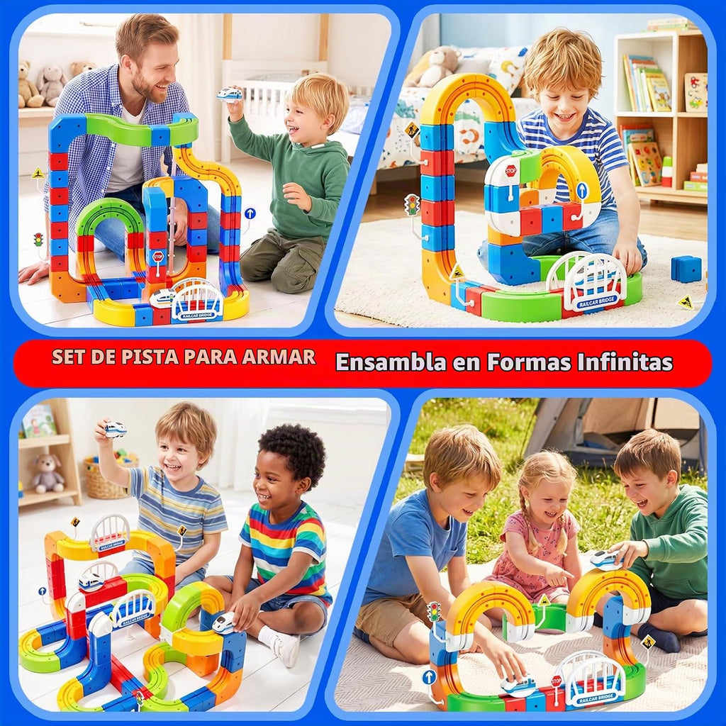 Juego de tren eléctrico para niños, juego de tren que desafía la gravedad