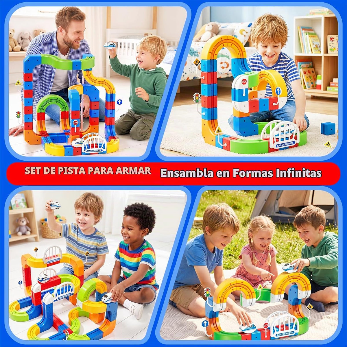 Juego de tren eléctrico para niños, juego de tren que desafía la gravedad