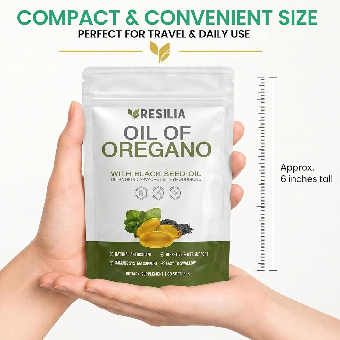 Resilia Oil Of Oregano Cápsulas blandas con aceite de semilla negra...