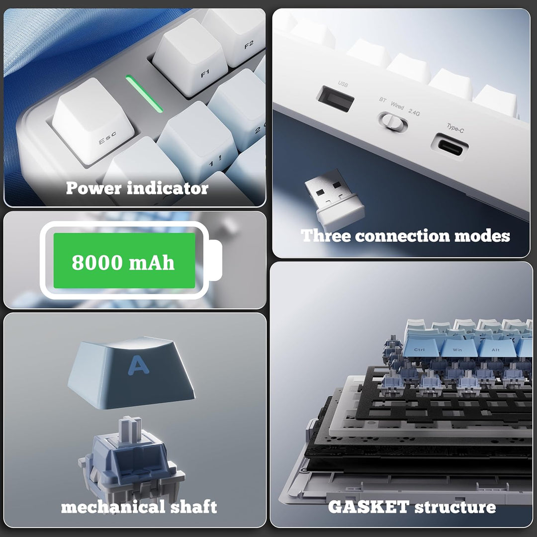OIXOC x Aula F99 Pro Teclado mecánico para juegos 99% \u2013 Blueto...