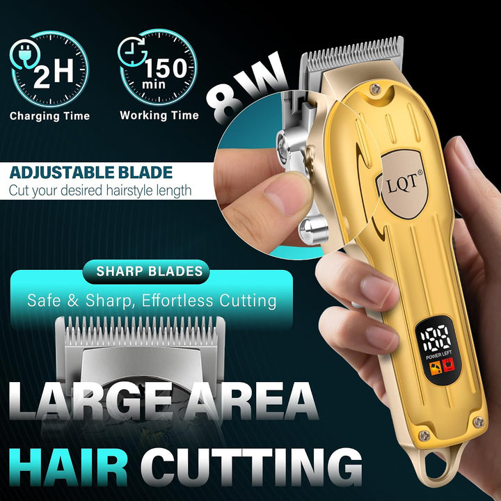 Cortapelos para hombres con pantalla LED, kit de aseo inalámbrico d...